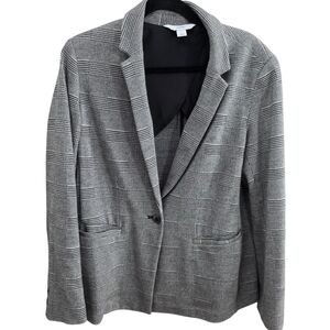 Women's Gray Plaid Blazer